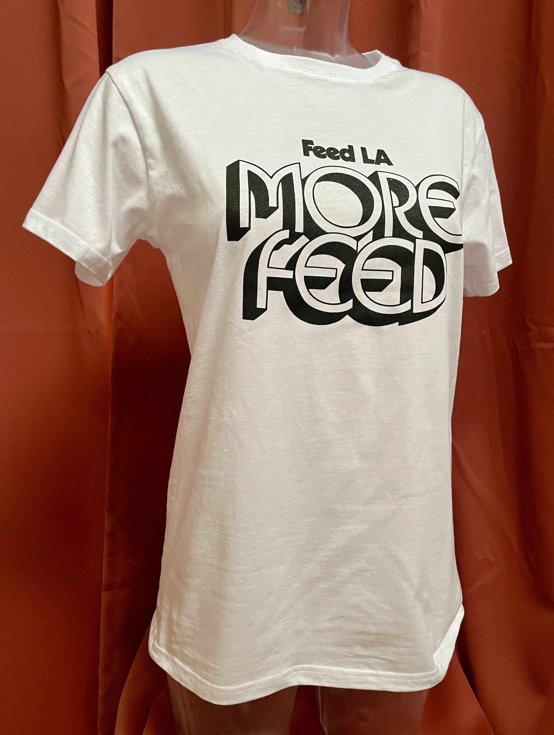 "Feed LA More Feed" T-Shirt, black print on white