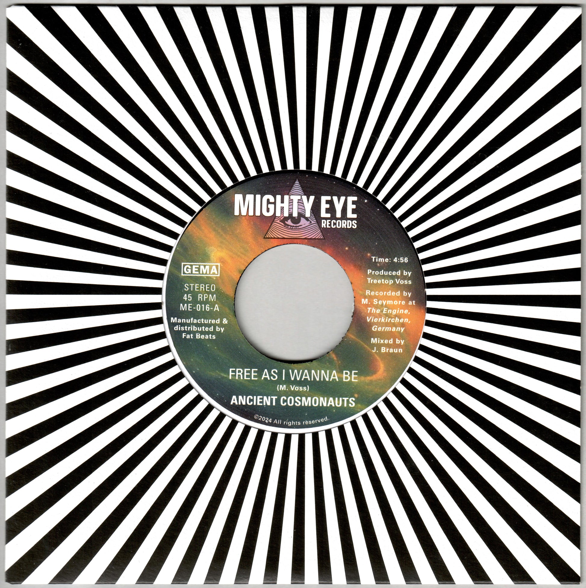 Ancient Cosmonauts - Free as I Wanna Be / Intergalactical Travel, 7" 45rpm single
